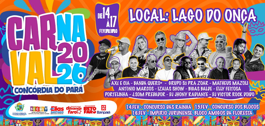 Carnaval 2026 em Concórdia do Pará.
